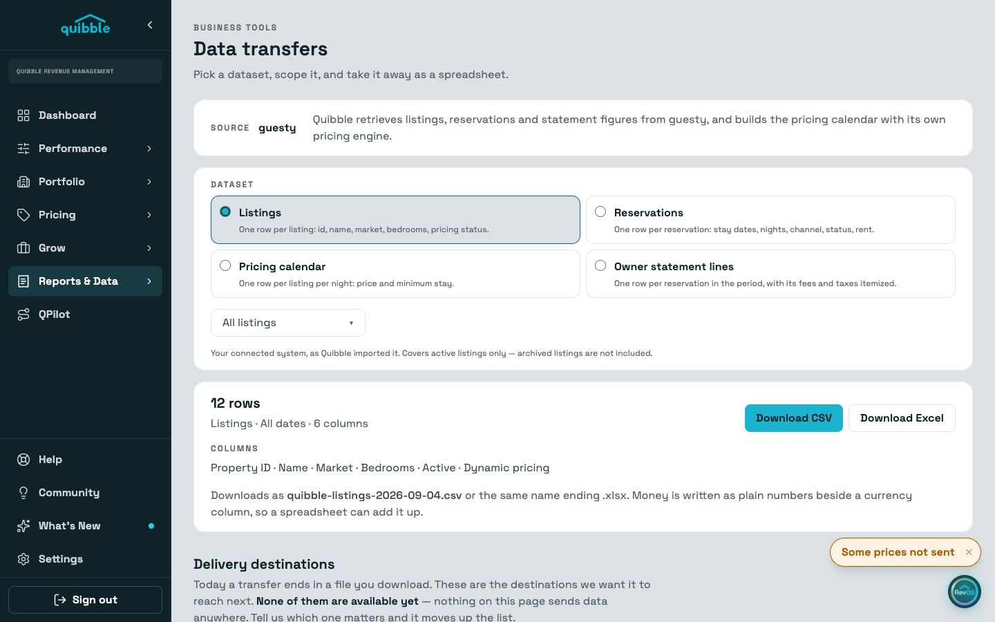 Data transfers — step 1