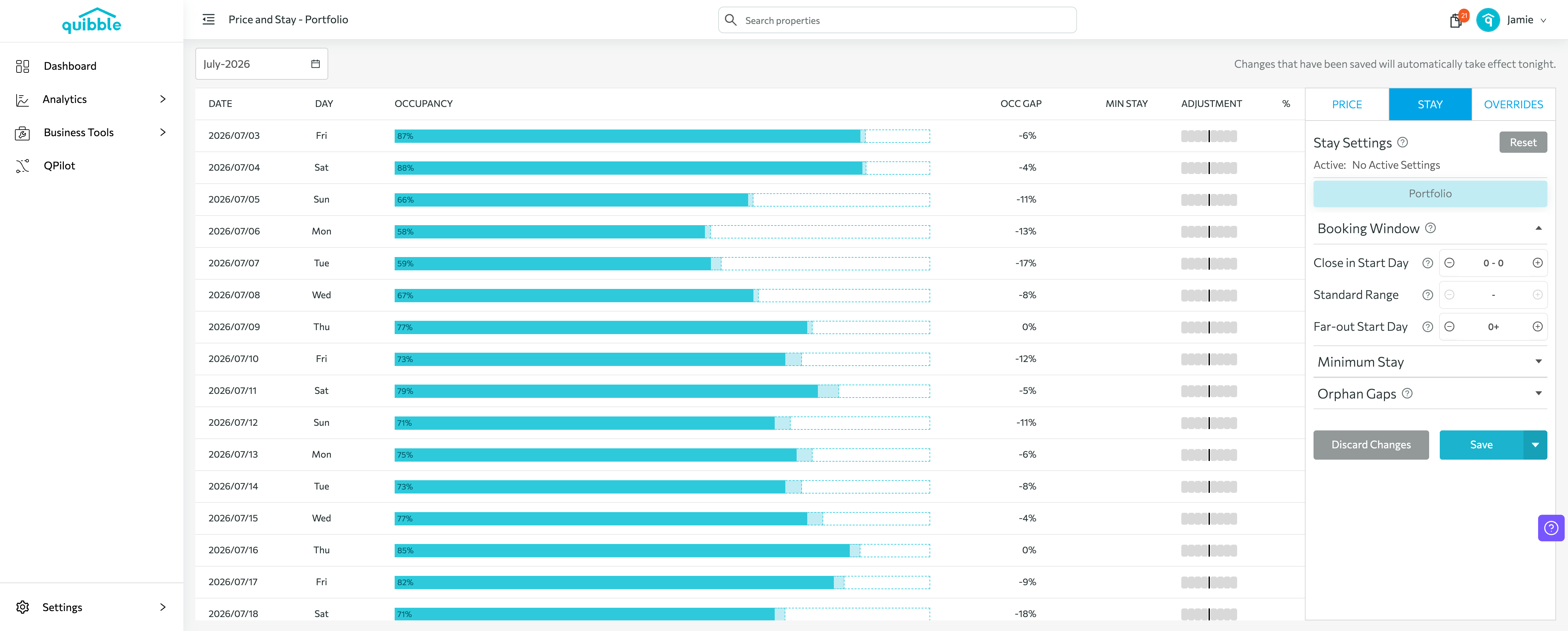 Setting up Orphan Gaps — step 4