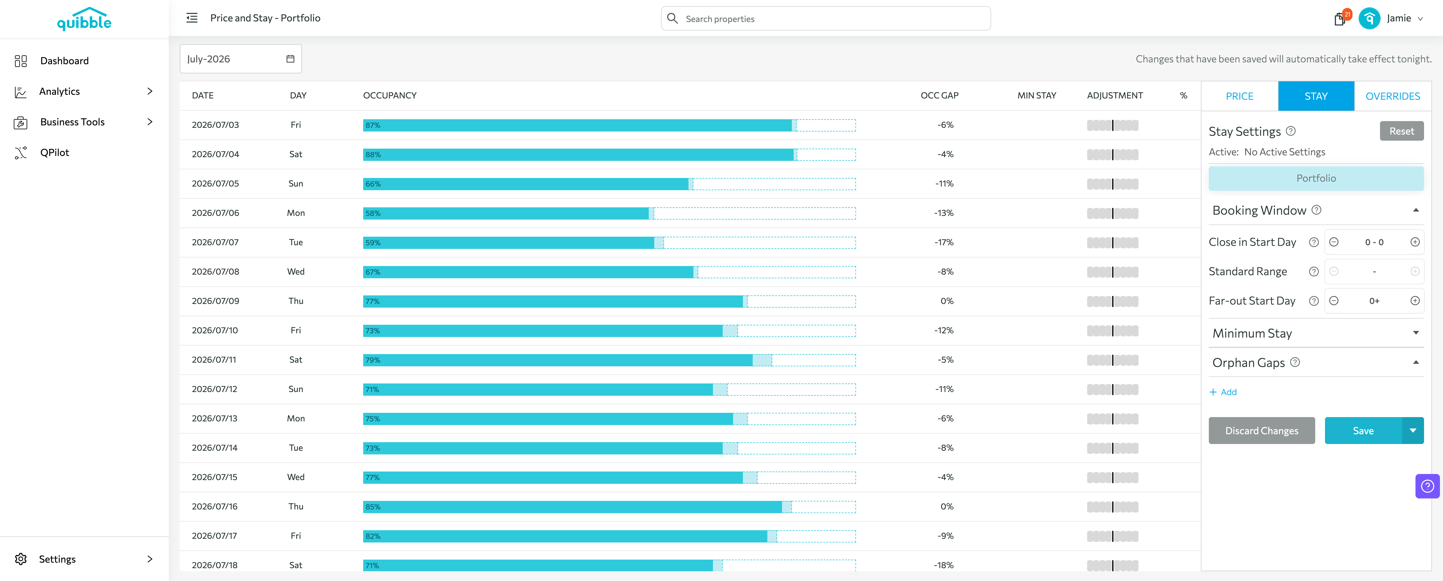 Setting up Orphan Gaps — step 5