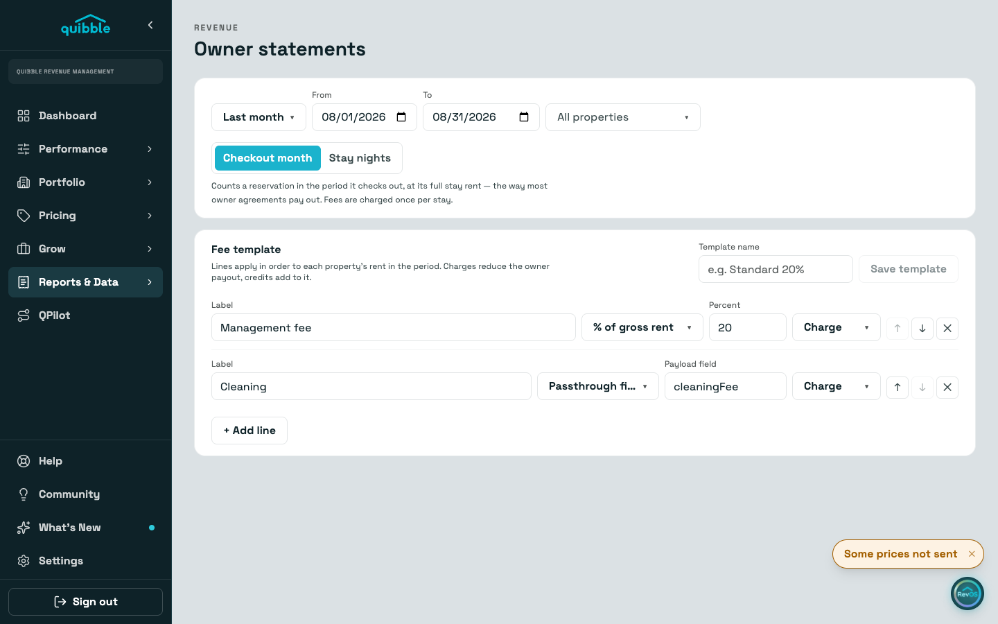 Owner statements — step 1