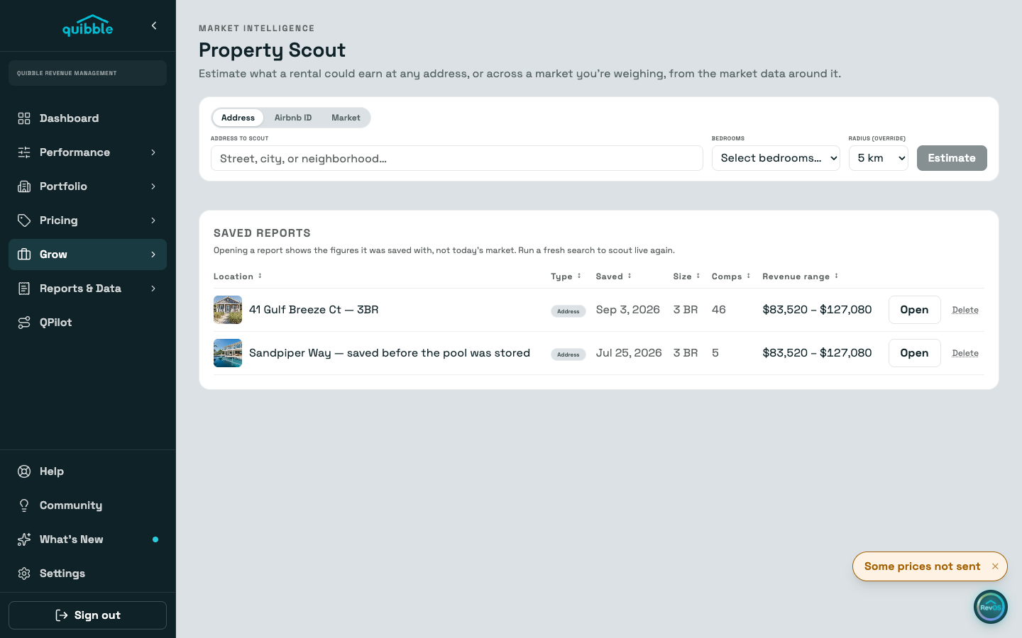 Property Scout: estimate any address or market — step 1