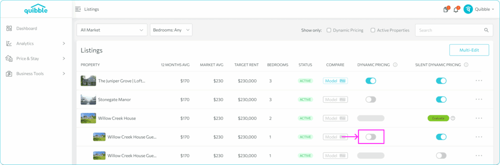 Turning on Dynamic Pricing — step 9