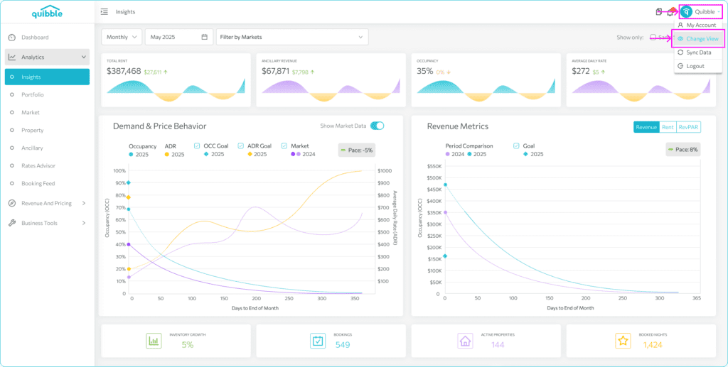 Using filters on the Insights page — step 7