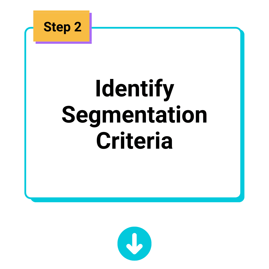 Identify Segmentation Criteria Identify Segmentation Criteria