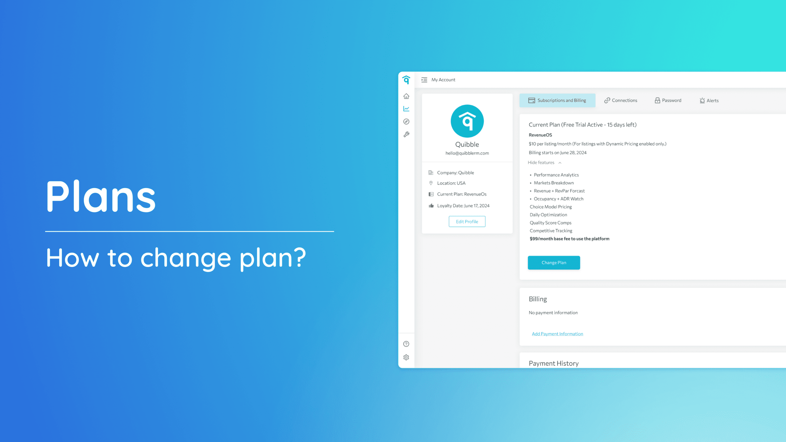 change plan